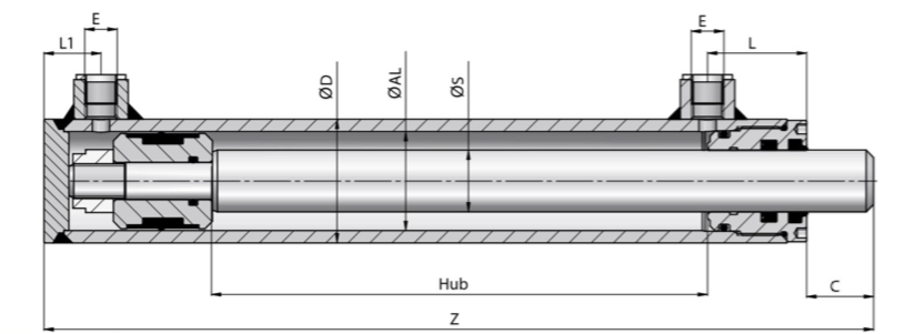 Hydraulikzylinder DW100/50-1000 1