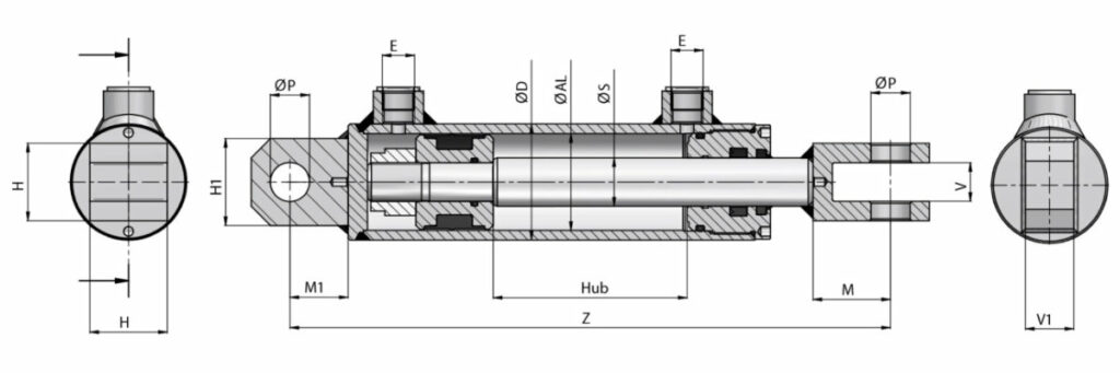 Hydraulikzylinder DW100/50-1000 COF/CFS 1 Hydraulikzylinder DW100/50-1000 COF/CFS 1
