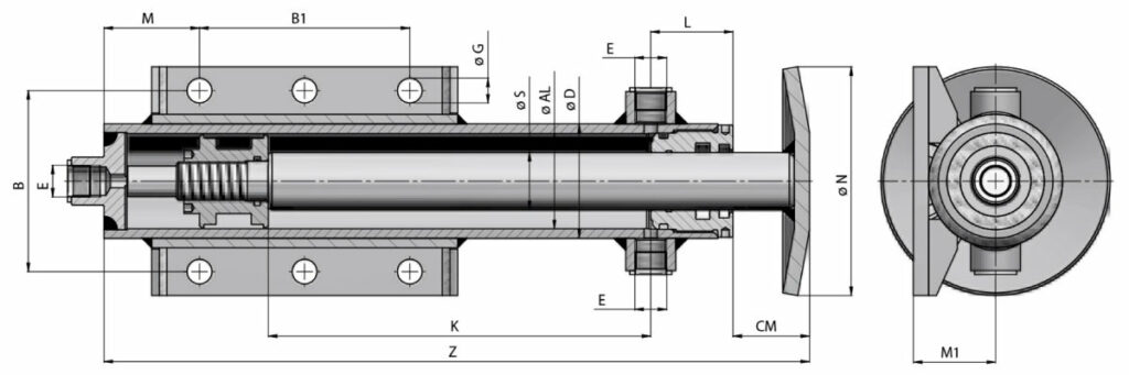Hydraulikzylinder DW100/50-200 - Stützzylinder 1 Hydraulikzylinder DW100/50-200 - Stützzylinder 1
