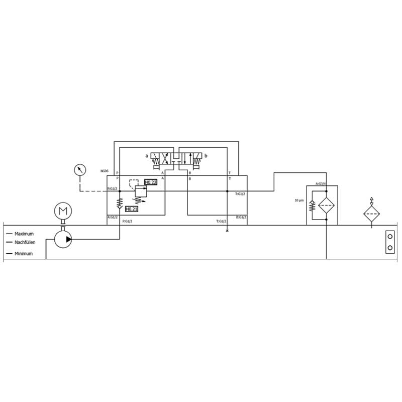 Hydraulikaggregat mit elektrischem Wegeventil V=70L 2 Hydraulikaggregat HA-DEEV Schaltplan